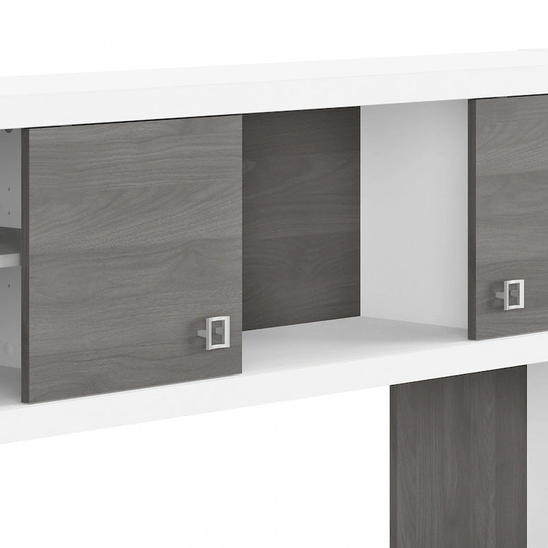 Bureau avec crédence et étagère supérieure