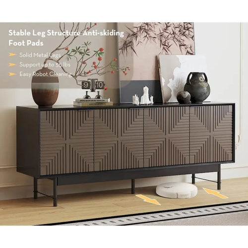 Mueble para TV estilo de mediados de siglo de 64.45, con puertas