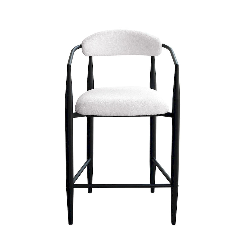Barhocker, 2er-Set, Tresenstühle mit gepolsterter Rückenlehne, Kücheninselstühle mit Armlehnen und Metallbeinen