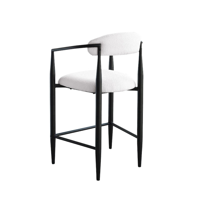 Barhocker, 2er-Set, Tresenstühle mit gepolsterter Rückenlehne, Kücheninselstühle mit Armlehnen und Metallbeinen