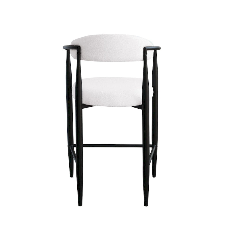 Barhocker, 2er-Set, Tresenstühle mit gepolsterter Rückenlehne, Kücheninselstühle mit Armlehnen und Metallbeinen