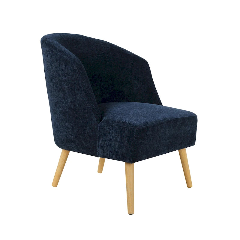 Akzent-Sesselfauteuil aus Cord mit Beinen aus Gummibaumholz
