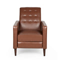 Fauteuil inclinable en similicuir de style milieu du siècle, capitonné à boutons
