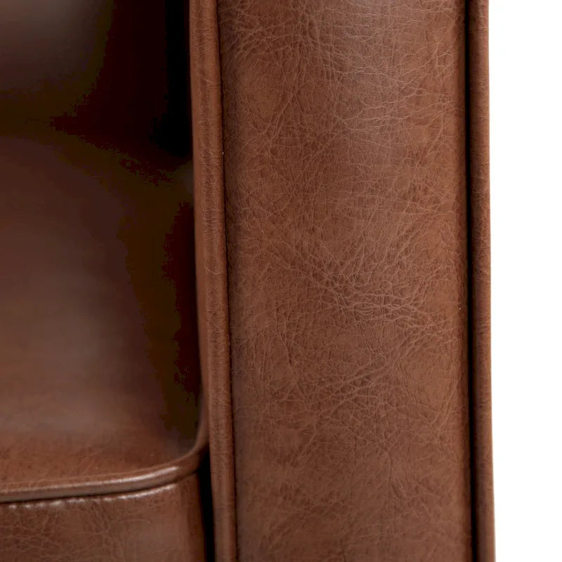 Fauteuil inclinable en similicuir de style milieu du siècle, capitonné à boutons