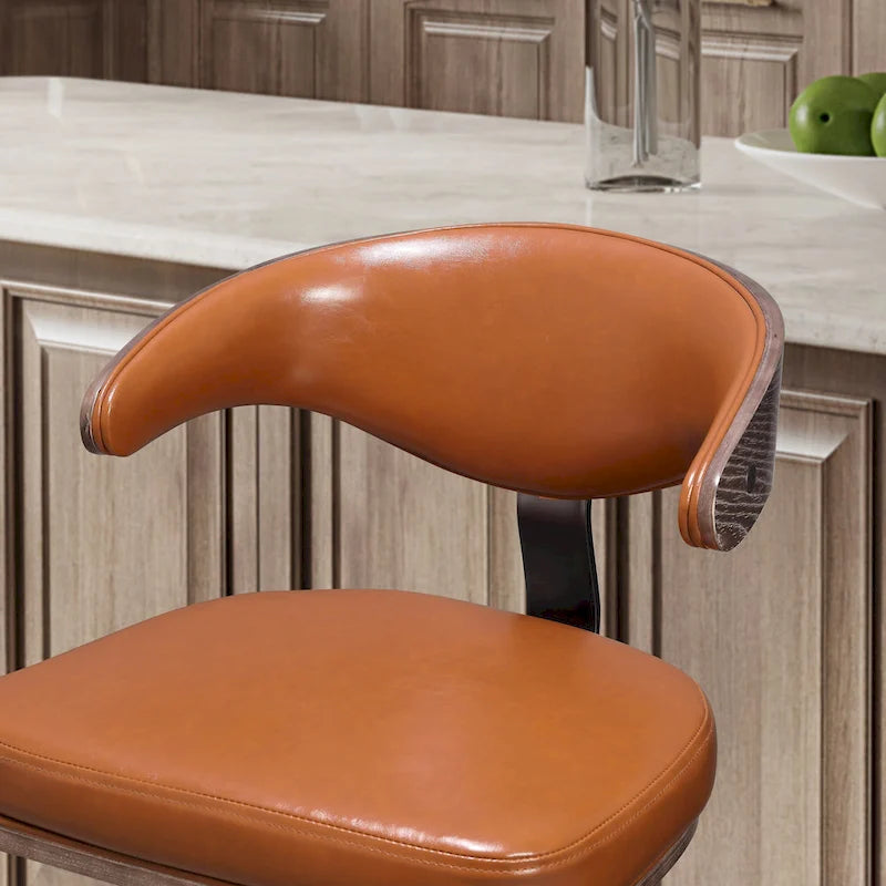 Verstellbare Barhocker mit Bugholzgestell und Drehfunktion