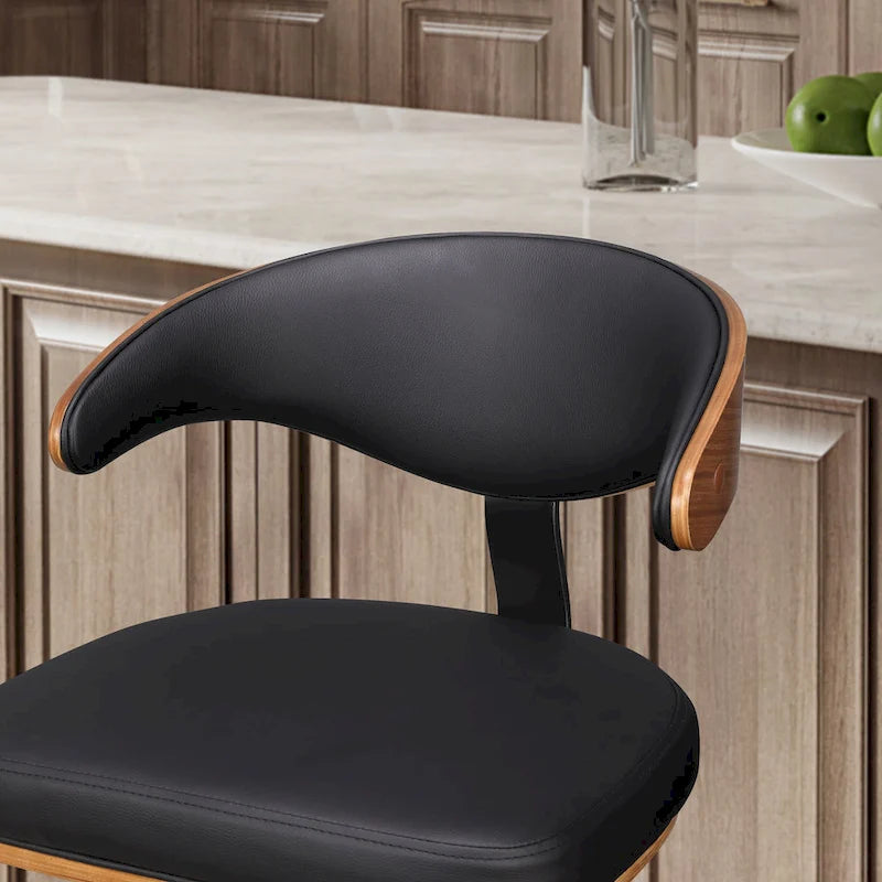 Verstellbare Barhocker mit Bugholzgestell und Drehfunktion