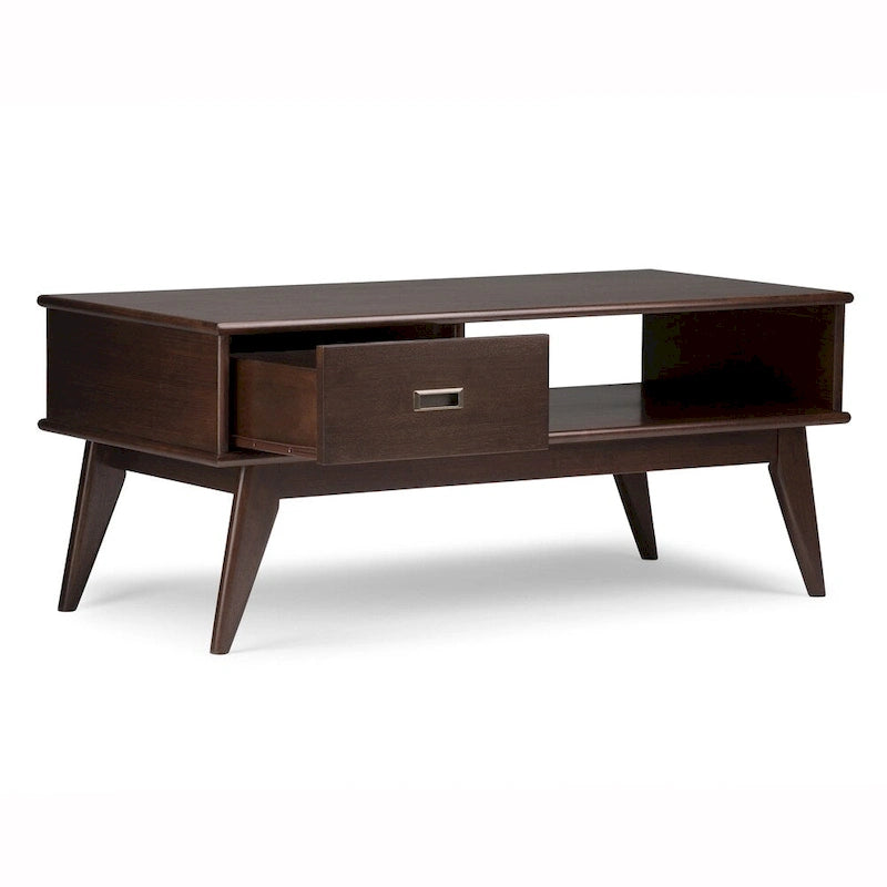 COUCHTISCH AUS MASSIVHOLZ, 48 Zoll breit, rechteckig, im Mid-Century-Modern-Stil - 48 W x 22 D x 20 H