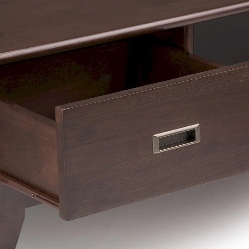 COUCHTISCH AUS MASSIVHOLZ, 48 Zoll breit, rechteckig, im Mid-Century-Modern-Stil - 48 W x 22 D x 20 H
