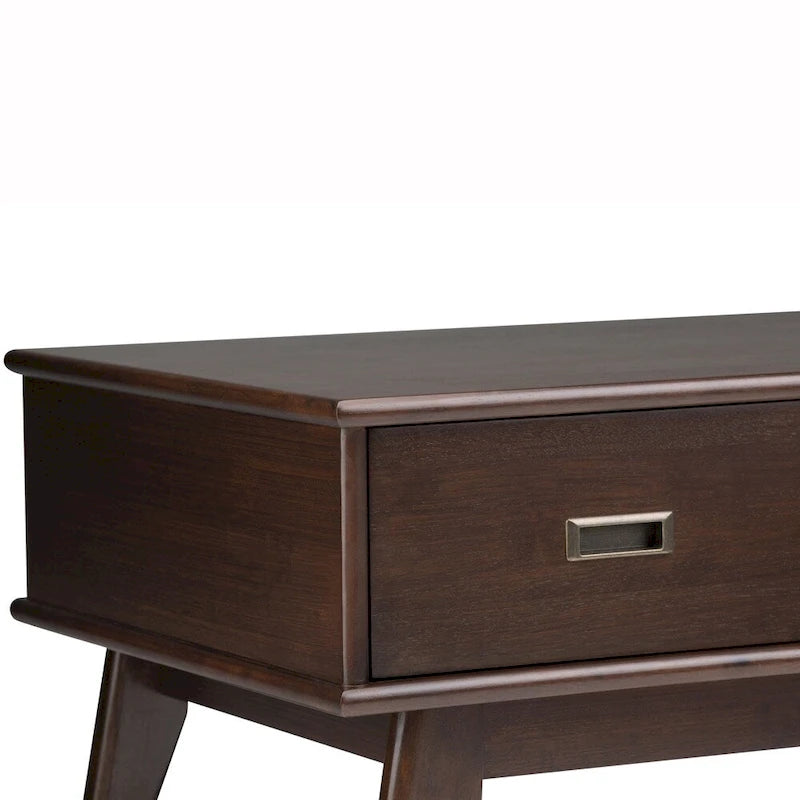 Table basse rectangulaire de style moderne du milieu du siècle en bois massif, largeur de 48 pouces - 48 W x 22 D x 20 H