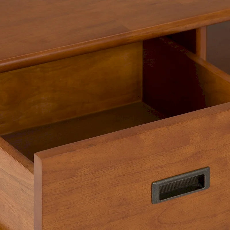 Table basse rectangulaire de style moderne du milieu du siècle en bois massif, largeur de 48 pouces - 48 W x 22 D x 20 H