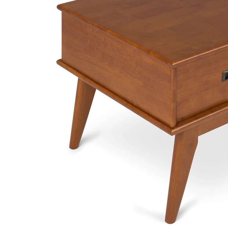 Table basse rectangulaire de style moderne du milieu du siècle en bois massif, largeur de 48 pouces - 48 W x 22 D x 20 H