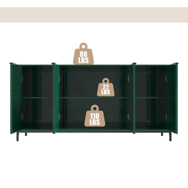 Hochglänzende Akzent-Buffets und Sideboards mit 4 Türen und Stauraum