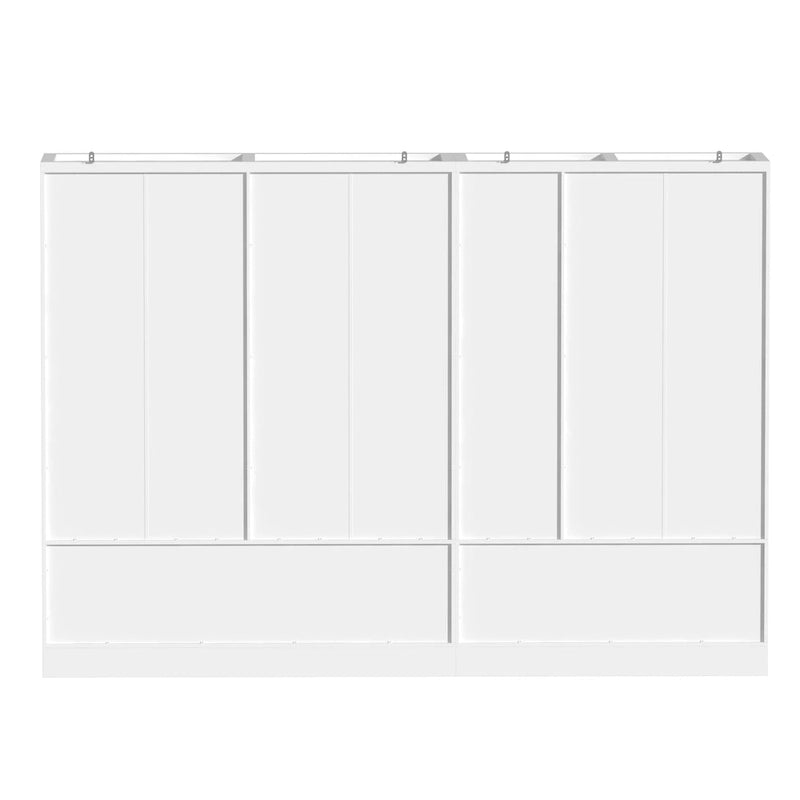Armoire-penderie double avec miroirs en façade et rangement
