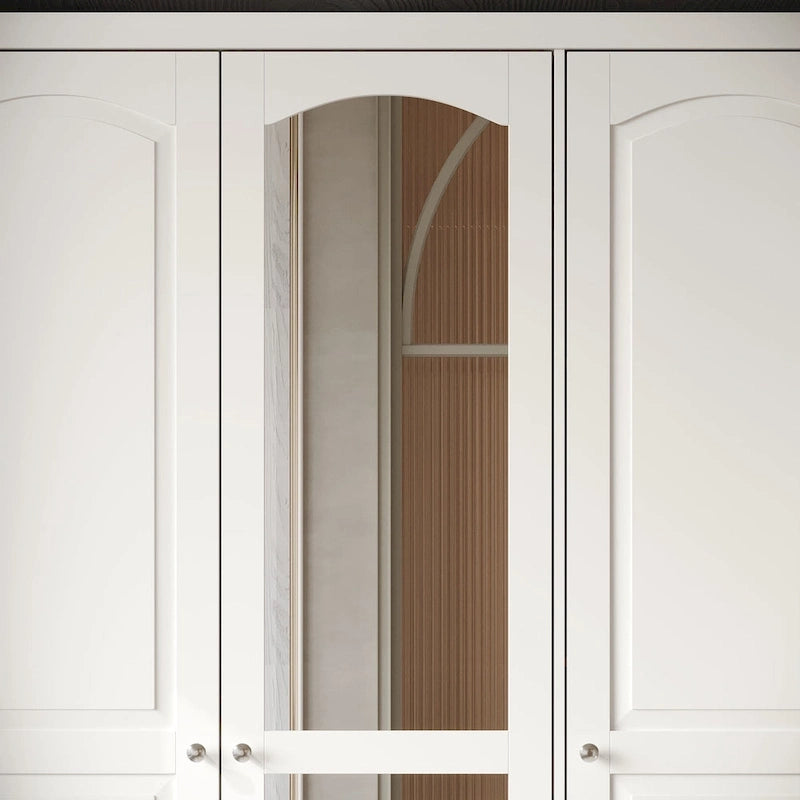 Armoire-penderie double avec miroirs en façade et rangement