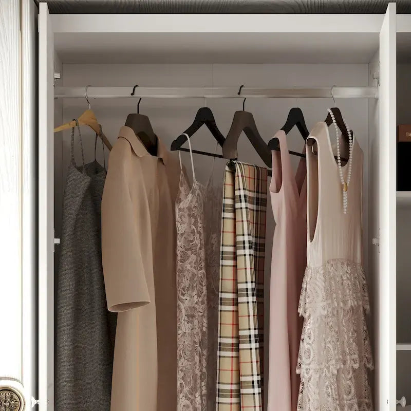 Armoire-penderie double avec miroirs en façade et rangement