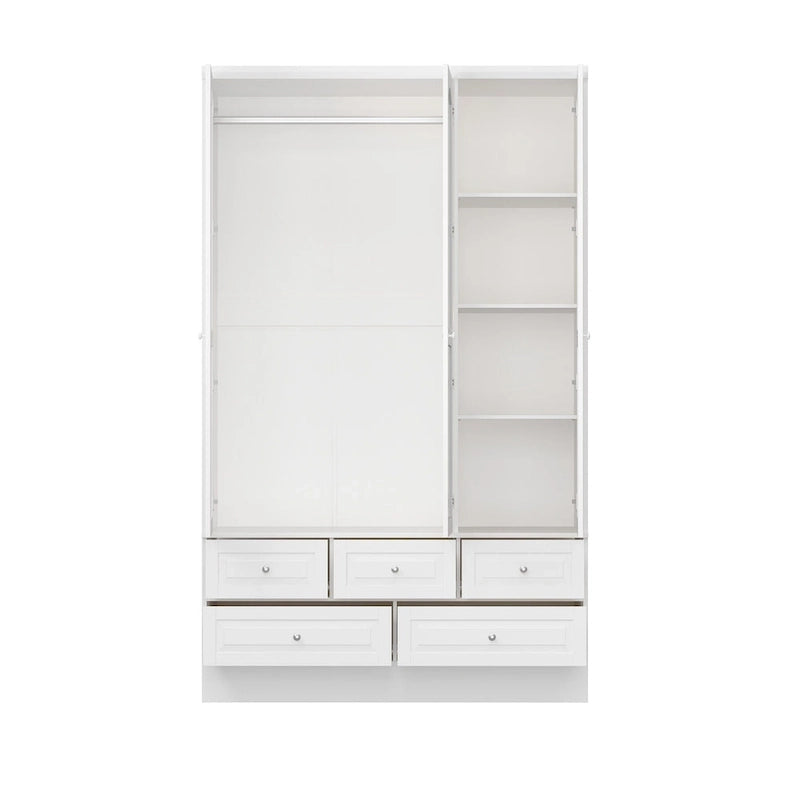 Armoire-penderie double avec miroirs en façade et rangement