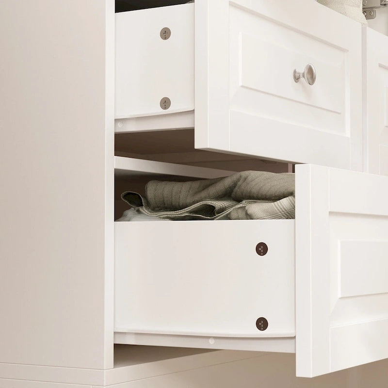 Armoire-penderie double avec miroirs en façade et rangement
