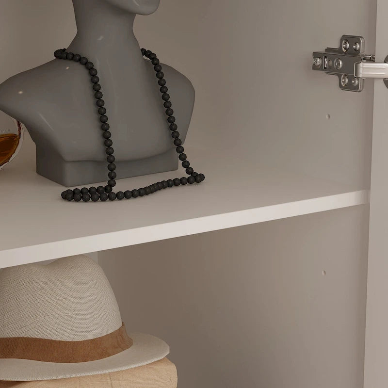 Armoire-penderie double avec miroirs en façade et rangement