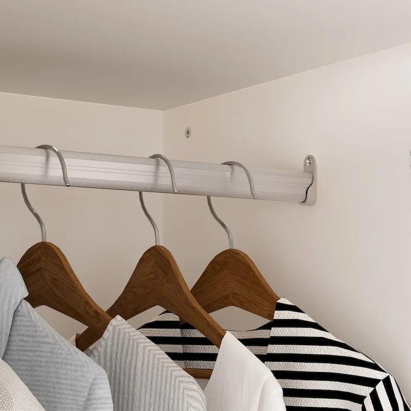 Armoire-penderie double avec miroirs en façade et rangement