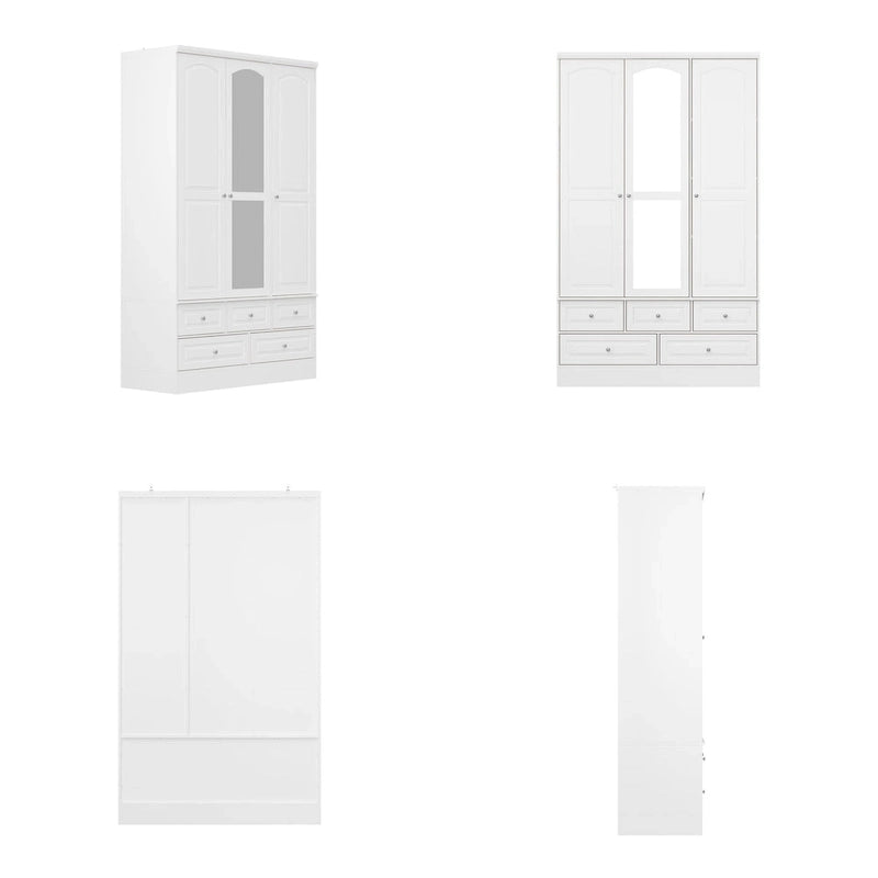 Armoire-penderie double avec miroirs en façade et rangement