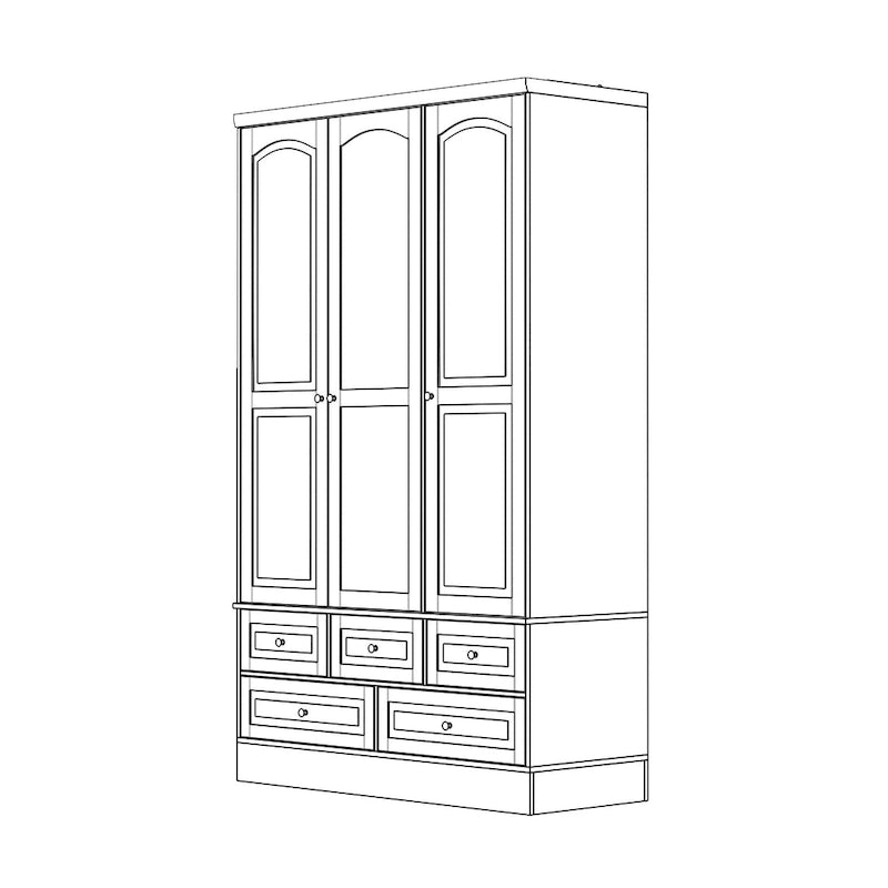 Armoire-penderie double avec miroirs en façade et rangement