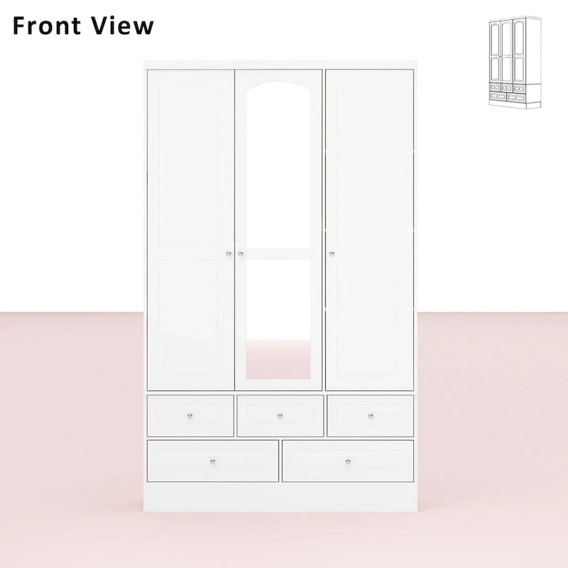 Armoire-penderie double avec miroirs en façade et rangement