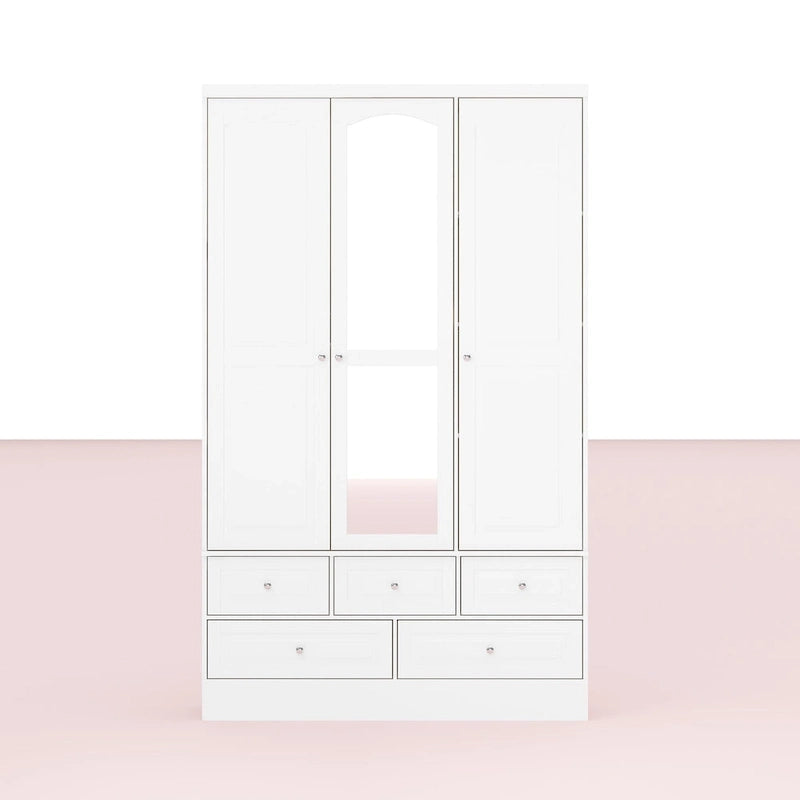 Armoire-penderie double avec miroirs en façade et rangement