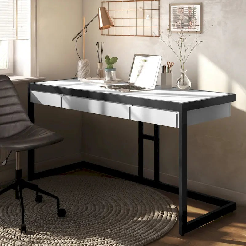 Bureau industriel en bois d’acacia massif
