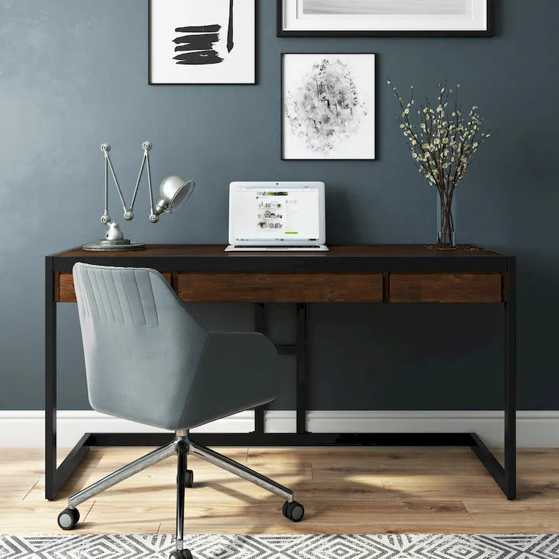 Bureau industriel en bois d’acacia massif