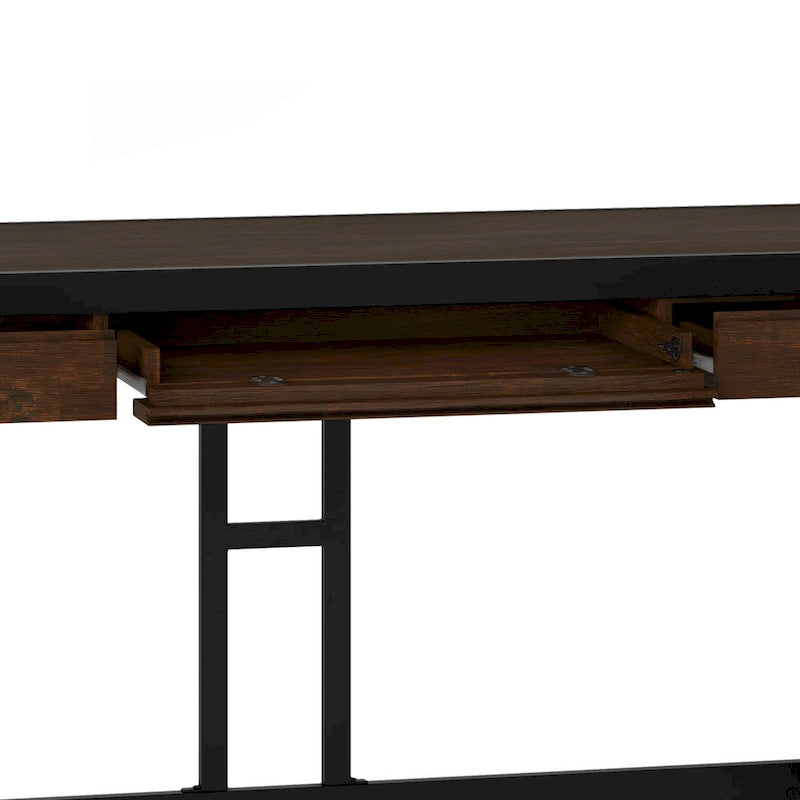 Bureau industriel en bois d’acacia massif