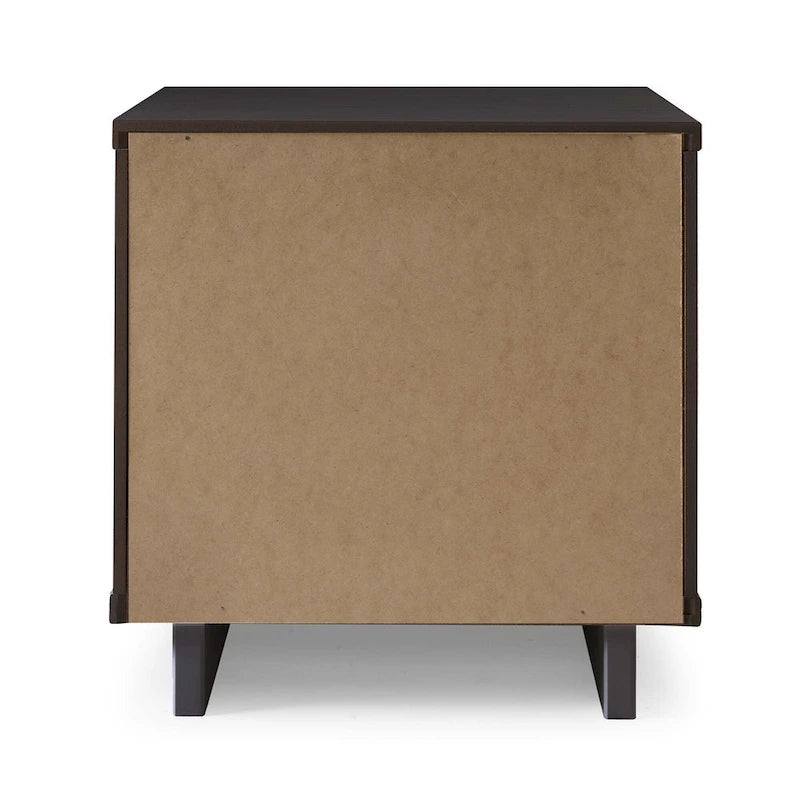 Nachttisch-Set aus Massivholz im Mid-Century-Stil mit 2 Schubladen (2er-Set)