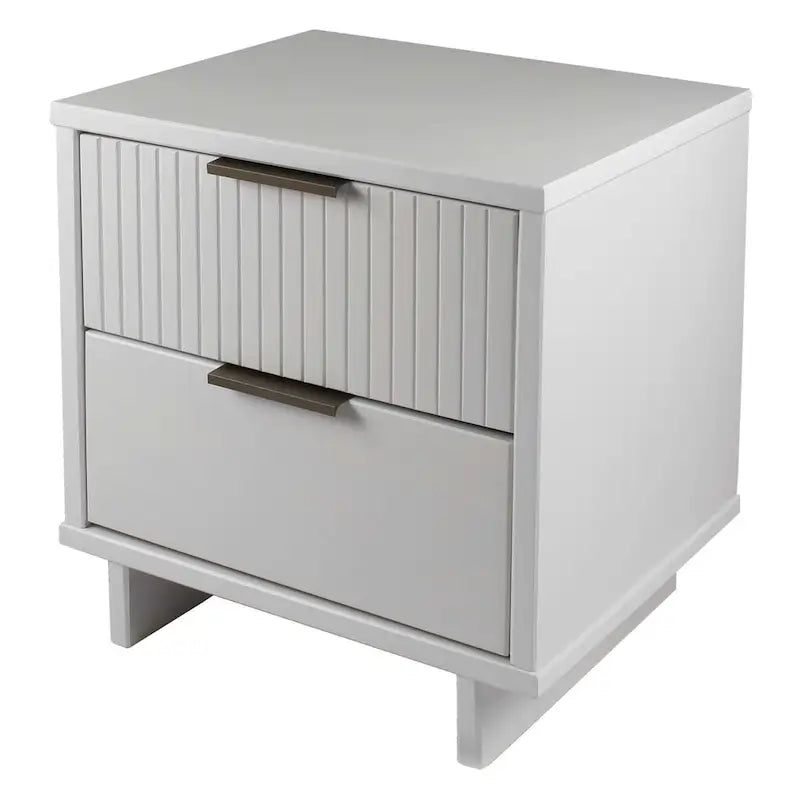 Nachttisch-Set aus Massivholz im Mid-Century-Stil mit 2 Schubladen (2er-Set)