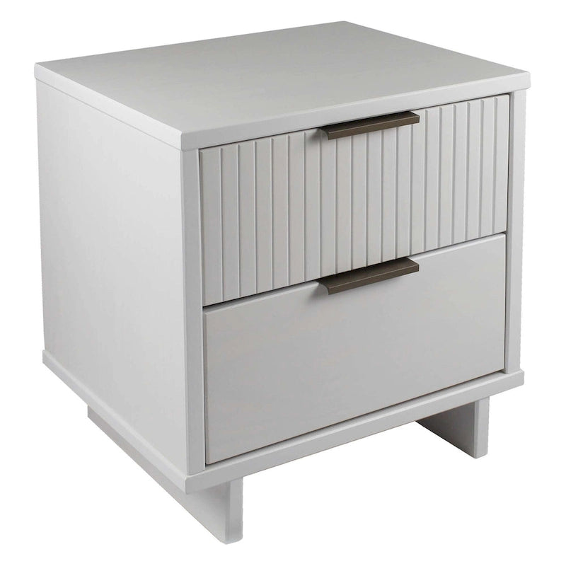 Nachttisch-Set aus Massivholz im Mid-Century-Stil mit 2 Schubladen (2er-Set)