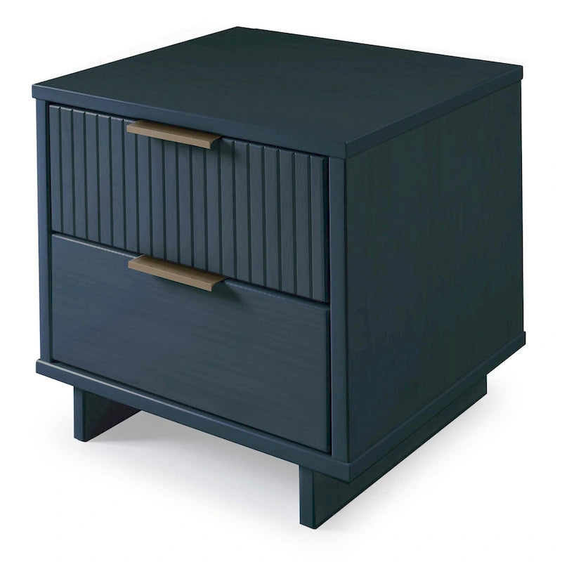 Nachttisch-Set aus Massivholz im Mid-Century-Stil mit 2 Schubladen (2er-Set)