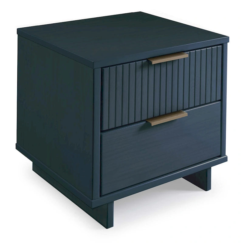 Nachttisch-Set aus Massivholz im Mid-Century-Stil mit 2 Schubladen (2er-Set)