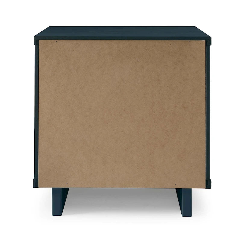 Nachttisch-Set aus Massivholz im Mid-Century-Stil mit 2 Schubladen (2er-Set)
