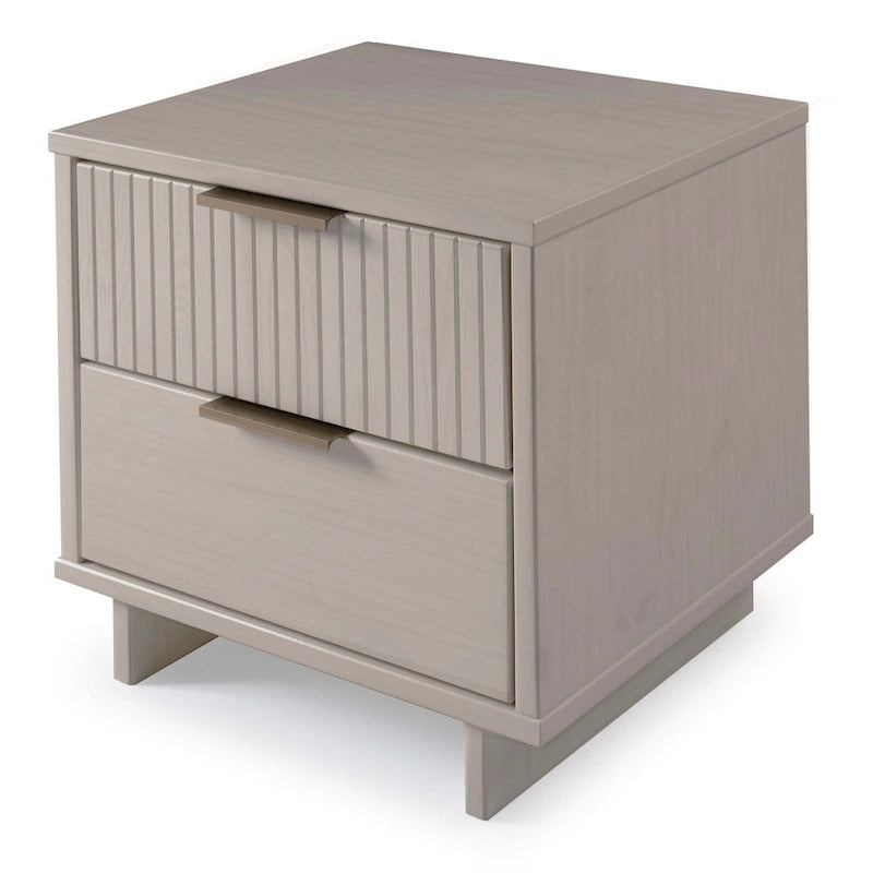 Nachttisch-Set aus Massivholz im Mid-Century-Stil mit 2 Schubladen (2er-Set)