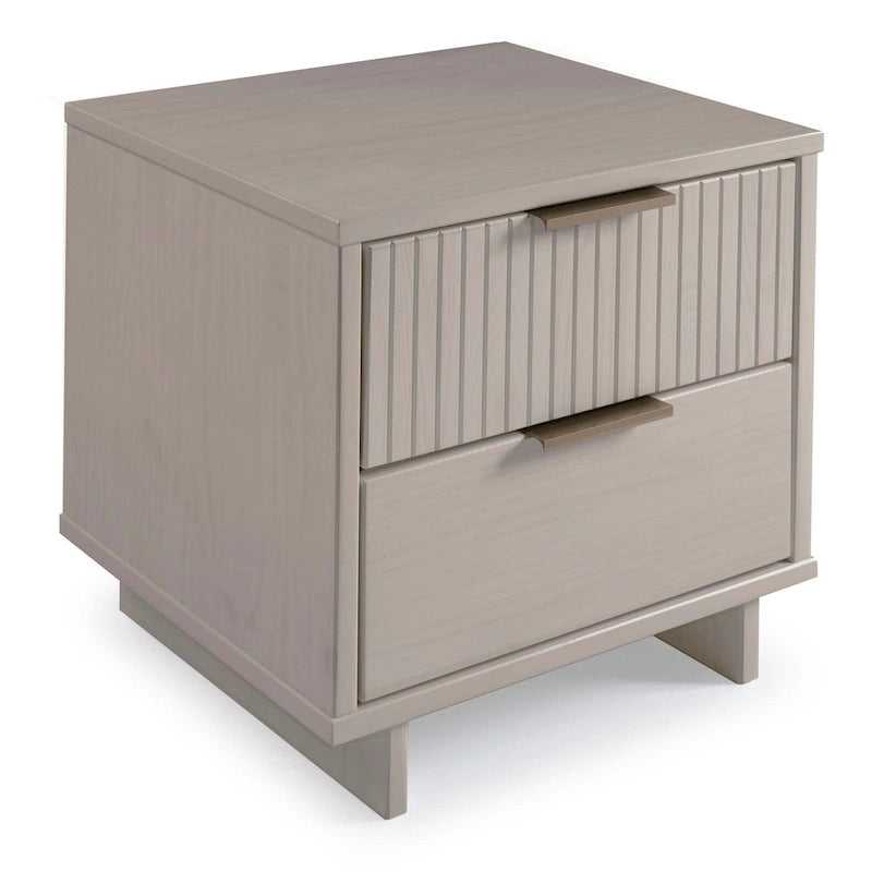 Nachttisch-Set aus Massivholz im Mid-Century-Stil mit 2 Schubladen (2er-Set)