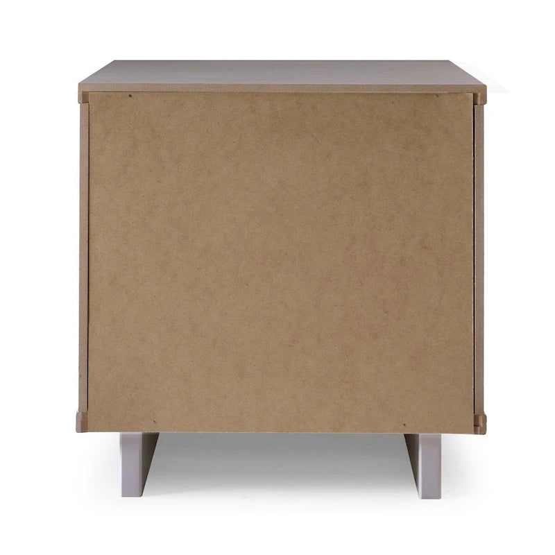 Nachttisch-Set aus Massivholz im Mid-Century-Stil mit 2 Schubladen (2er-Set)