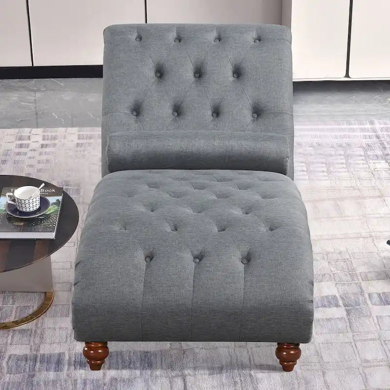 Chaise longue d’intérieur moderne sans accoudoirs en velours avec 1 coussin traversin