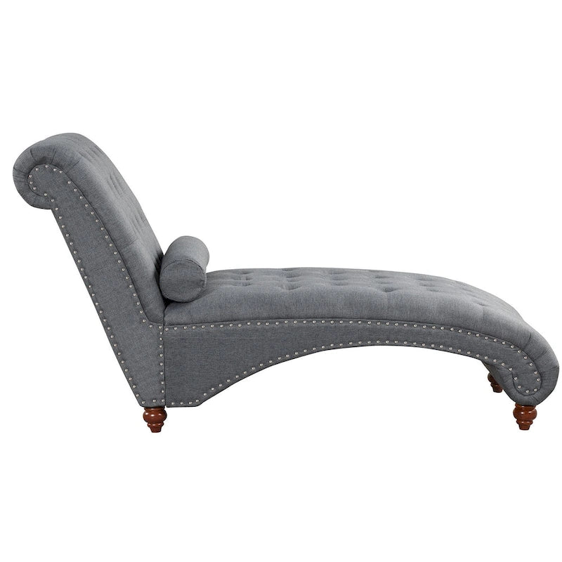 Chaise longue d’intérieur moderne sans accoudoirs en velours avec 1 coussin traversin