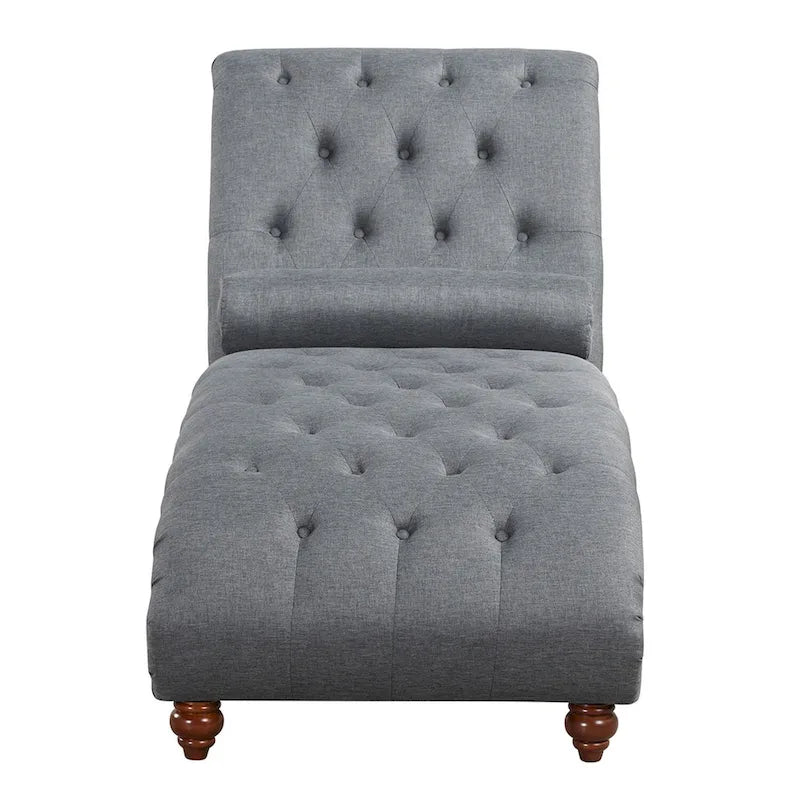 Chaise longue d’intérieur moderne sans accoudoirs en velours avec 1 coussin traversin