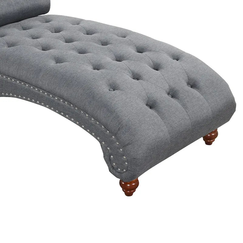 Chaise longue d’intérieur moderne sans accoudoirs en velours avec 1 coussin traversin