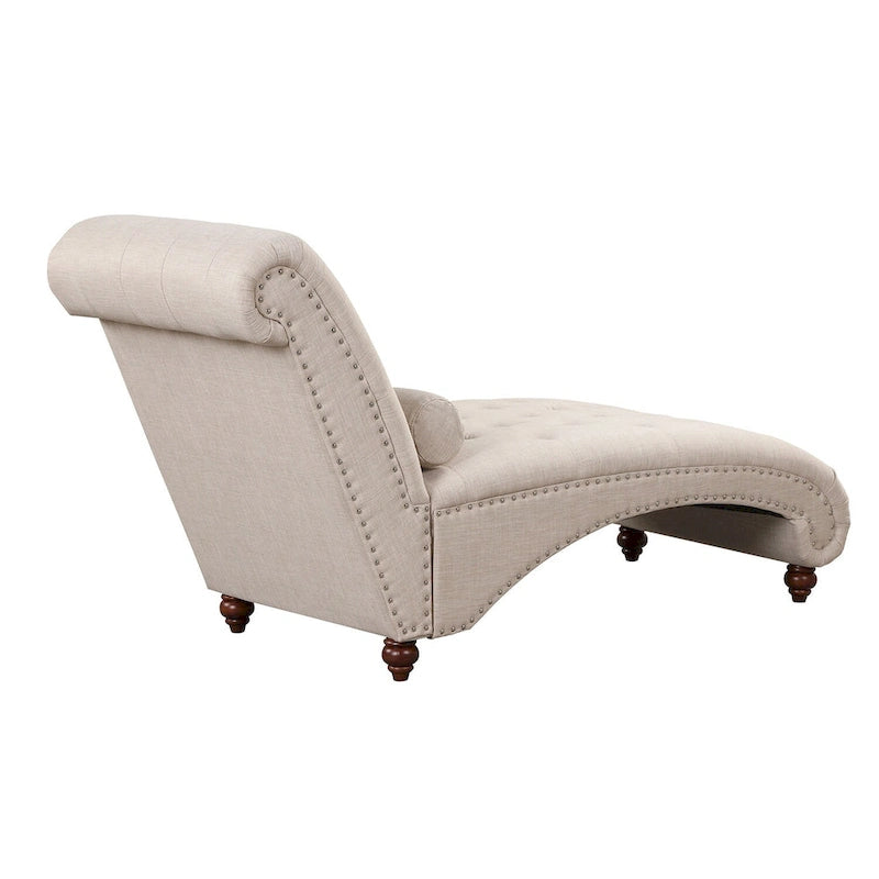 Chaise longue d’intérieur moderne sans accoudoirs en velours avec 1 coussin traversin
