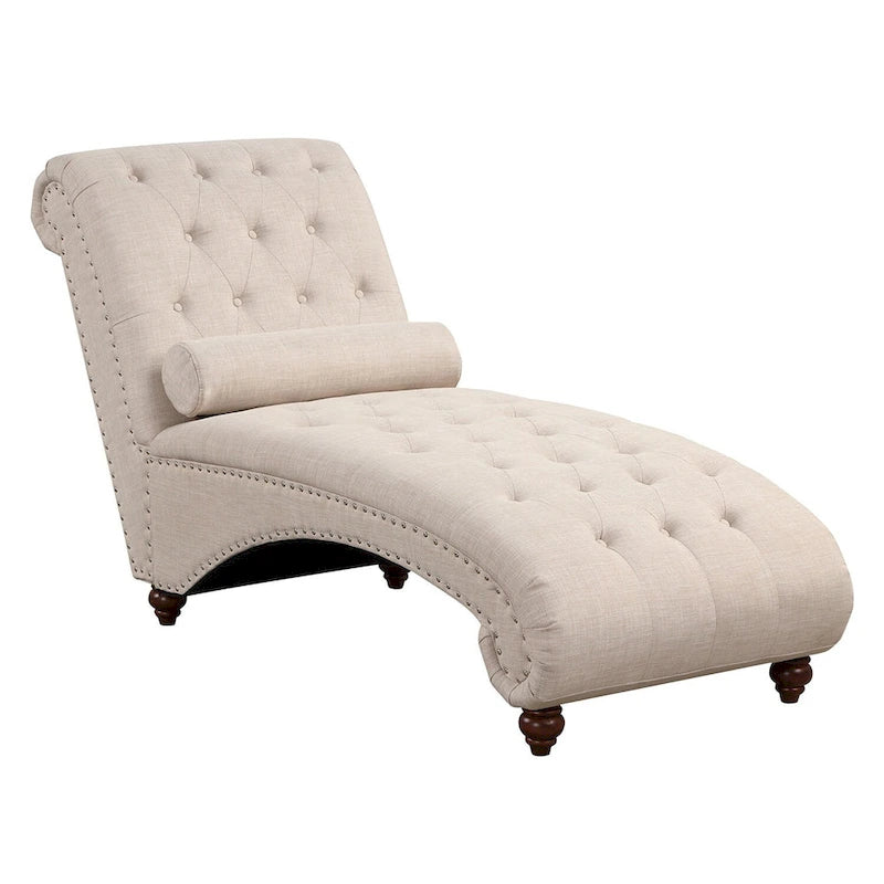 Chaise longue d’intérieur moderne sans accoudoirs en velours avec 1 coussin traversin