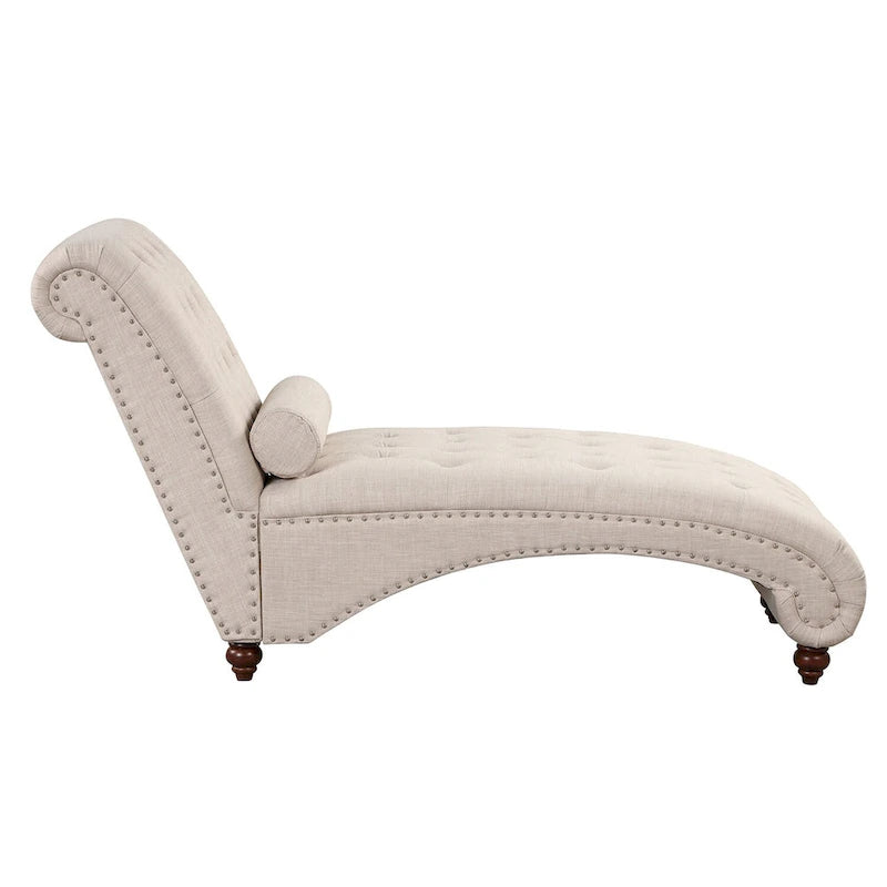 Chaise longue d’intérieur moderne sans accoudoirs en velours avec 1 coussin traversin