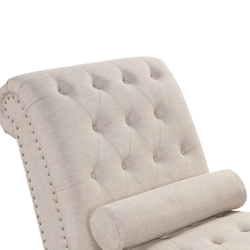 Chaise longue d’intérieur moderne sans accoudoirs en velours avec 1 coussin traversin