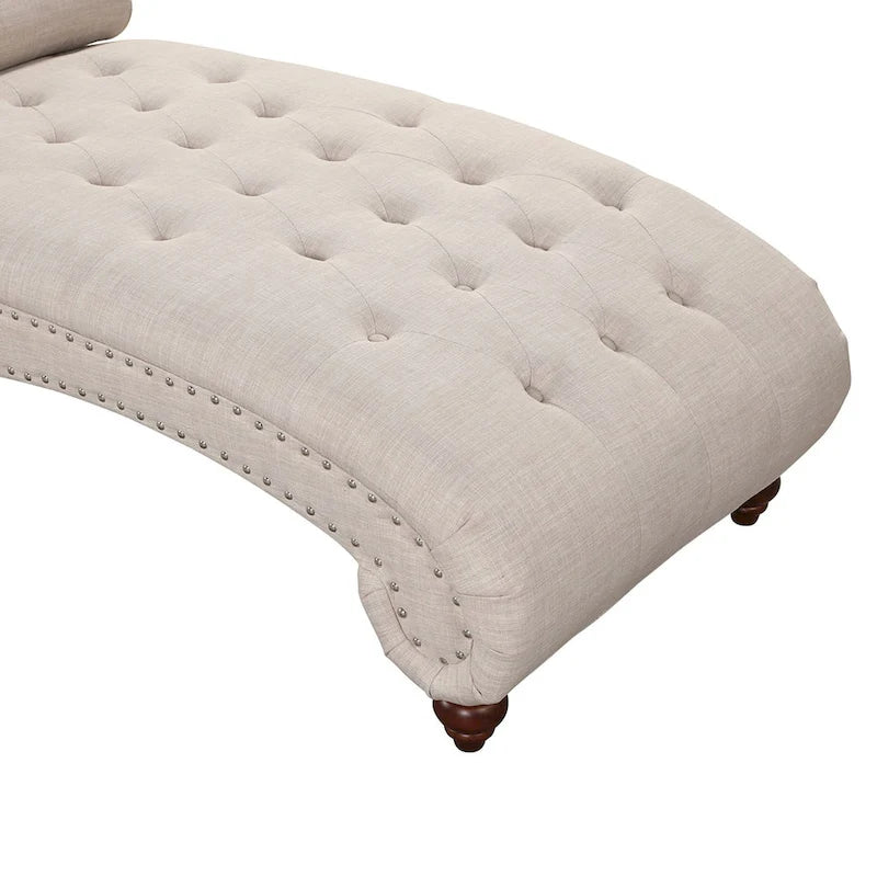 Chaise longue d’intérieur moderne sans accoudoirs en velours avec 1 coussin traversin
