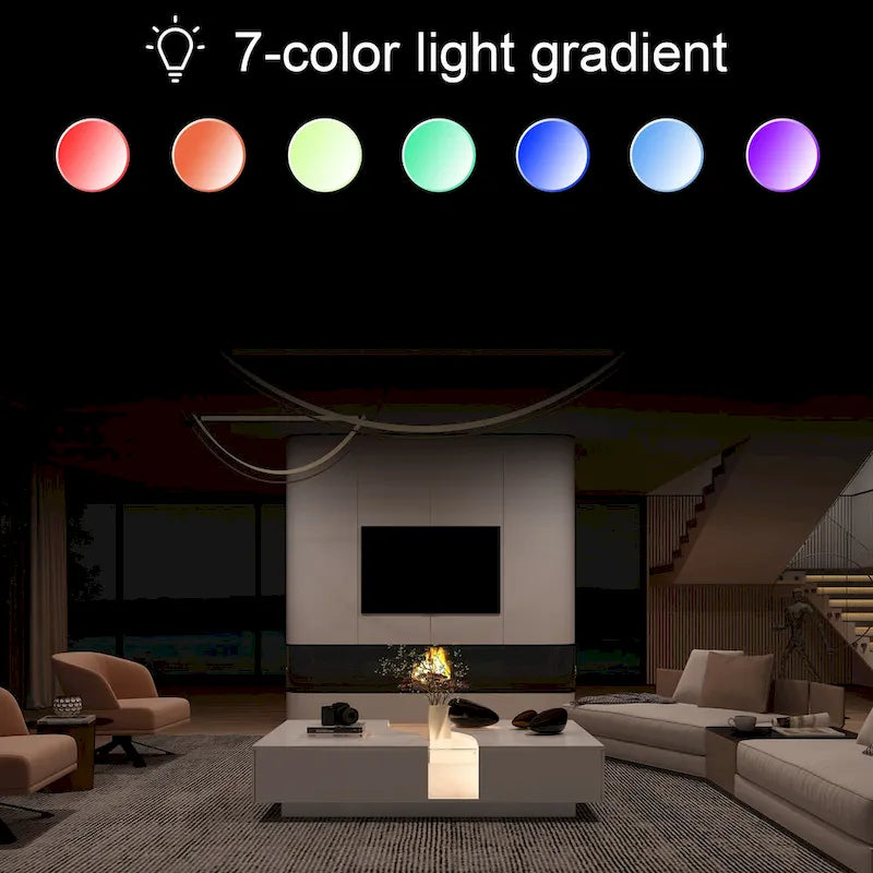 Zeitgemäßer weißer Couchtisch mit Stauraum und farbiger LED-Kante - 55.1W