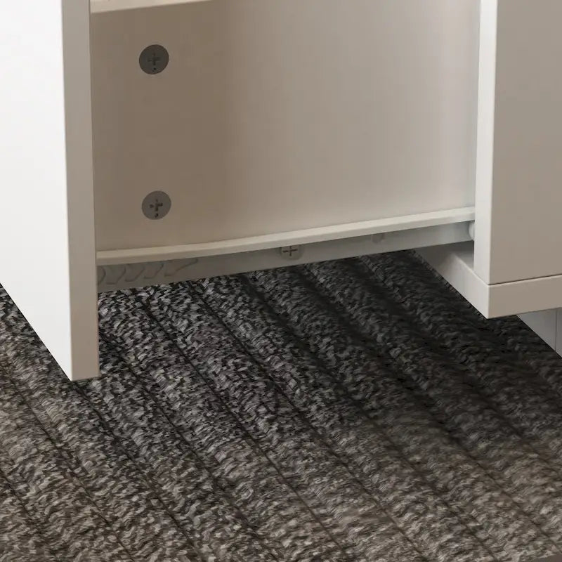 Zeitgemäßer weißer Couchtisch mit Stauraum und farbiger LED-Kante - 55.1W